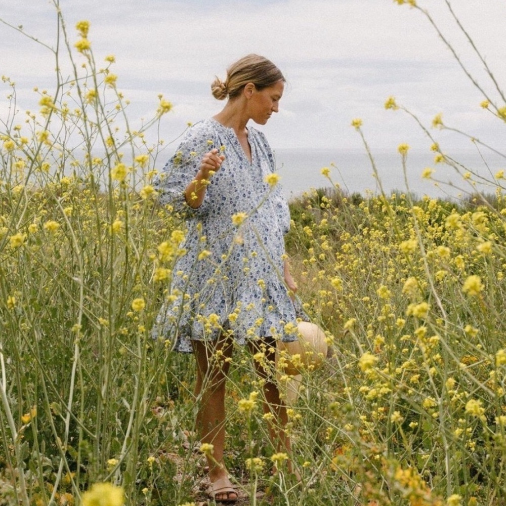 Apiece Apart Blue Floral Dress